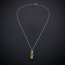Mosaic Ladies Chain Rainbow Zircon Crystal Rhinestone Necklace Square