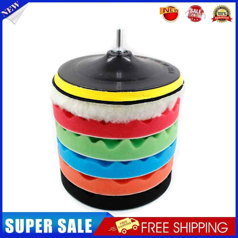 8pcs Car Polishing Disc Waxing Sponge Car Polisher Drill Adapter (7 inch)