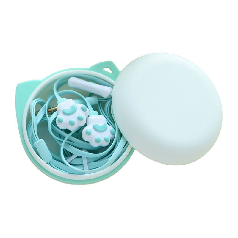 Earphone Case 3.5mm In-ear Earphone Wired Childs Earphone Cute Cartoon Cat Paw