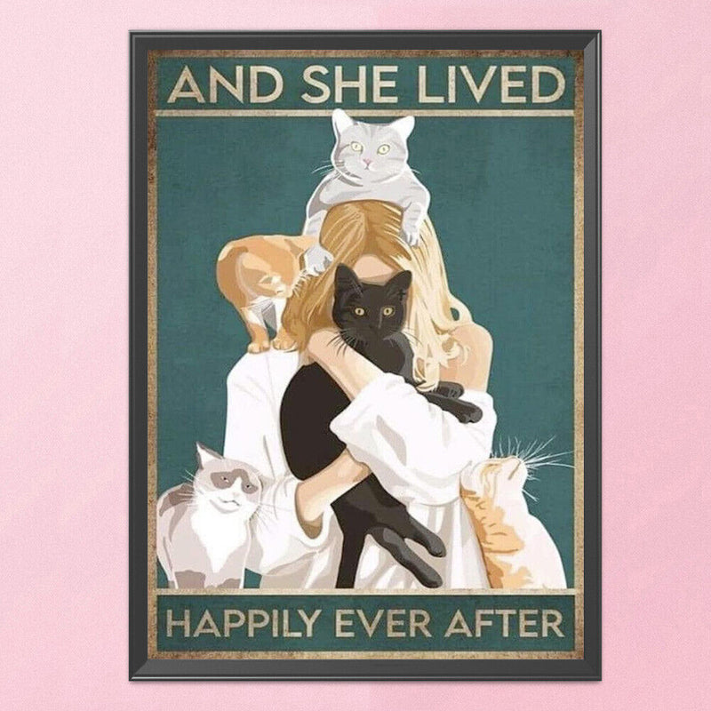 Full Embroidery Cat Printed Cross Stitch 11CT 3 Strand Cotton Needlework Newly