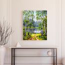 Paint By Numbers Kit DIY Forest Trail Hand Painted on Canvas Colouring Oil Art