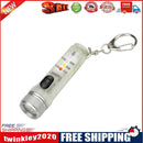 Mini Keychain Torch w/ Buckle USB Rechargeable EDC Flashlight (Fluorescent)