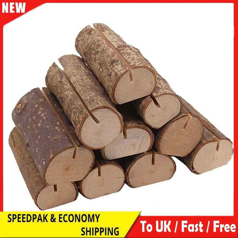 10pcs Wooden Place Name Card Holder Stand Photo Clip Wedding Party Decoration