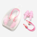 Anti-noise Waterproof Swimming Protective Earplugs + Nose Clip Kits (Pink) Newly