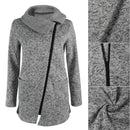 Women Autumn Winter Clothes Warm Fleece Jacket Slant Zipper Collared Coats