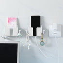 Adhesive Remote Control Mobile Phone Charging Plug Organizer Rack (White) Newly