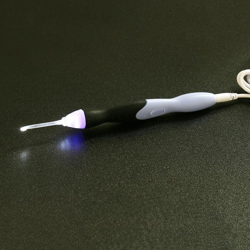 9 in 1 USB Light Up Crochet Hooks Knitting Needles LED Sewing Kit (Black)