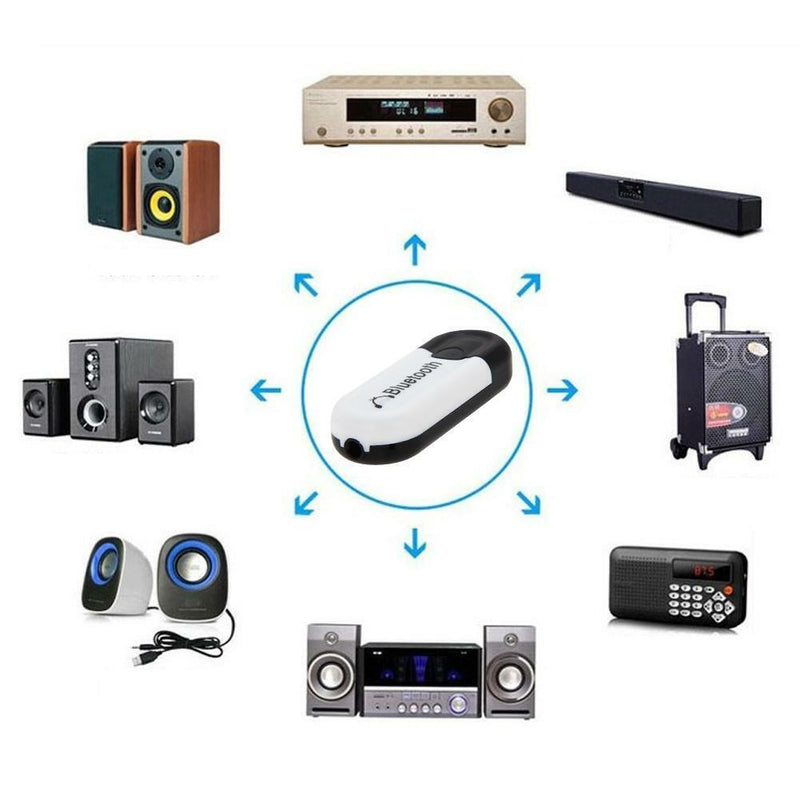 Bluetooth USB Dongle Adapter Stick Empfänger +3.5mm Audio Kabel Autoradio UK