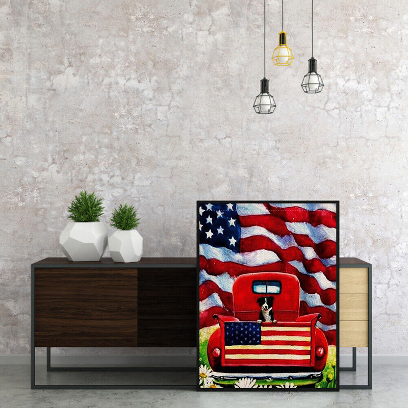 Flag Dog Oil Paint by Numbers Hand Painted Frameless Picture Home Ornament Kit