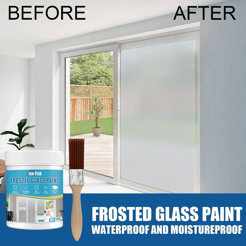 100g Frosted Glass Glue Paint with Brush Window Privacy for Office Bathroom