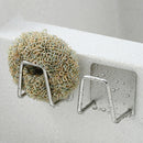 Stainless Steel Sponge Drain Rack Self-adhesive Dishcloth Organizer Hook Newly