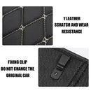 Leather Car Kick Mat with Phone Storage Pocket Waterproof Seat Back Protect
