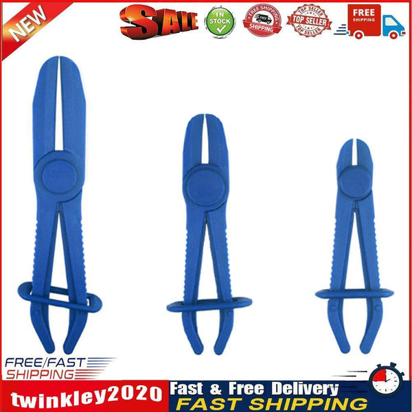 3pcs Fuel Water Line Hose Clamps Pinch Off Pliers Free Hands Tools (Blue) Newly