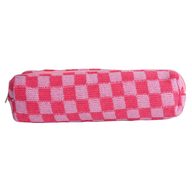 2pcs Makeup Bags Knitting Pencil Case Zipper Portable Travel for Weekend Holiday