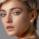 Christmas Snowman Hat Earrings Zircon Diamond Ear Studs Women Jewelry Gift