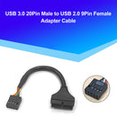 20 Pin Male to 9 Pin Female Wire Converter 15cm USB 3.0 to USB 2.0 Adapter Cable