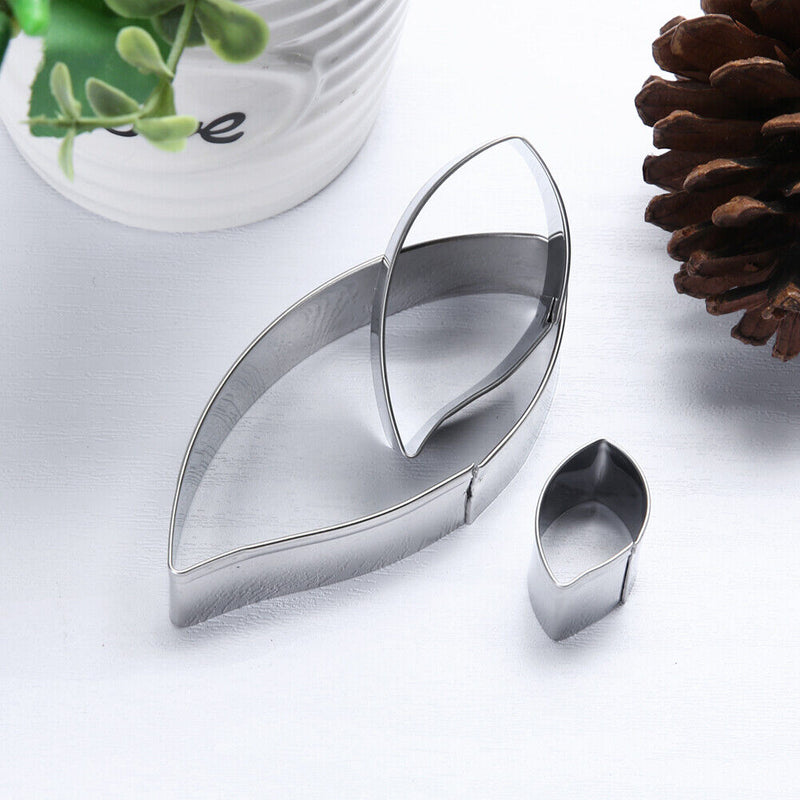 3pcs/set Metal Cookie Cutters Biscuit Mold Leaves Fondant Cake Mould