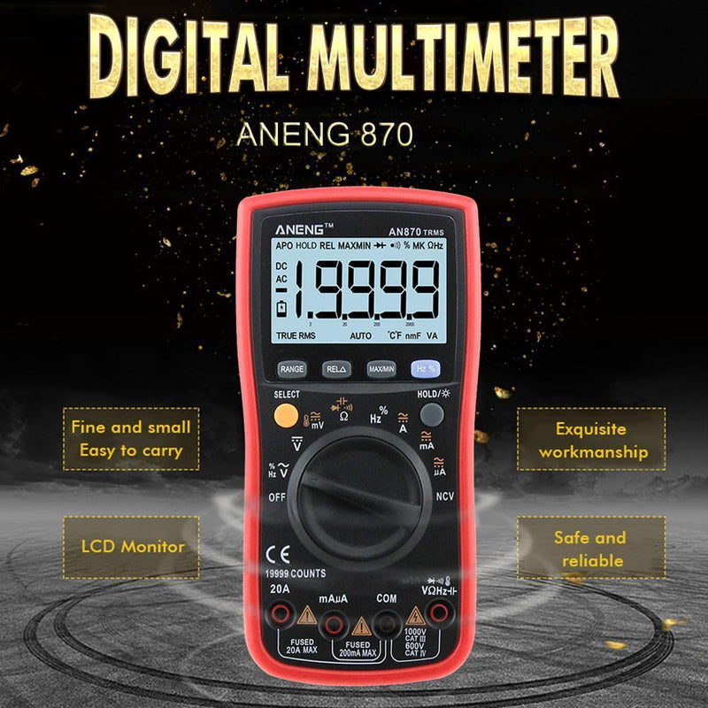 ANENG AN870 19999 COUNTS True-RMS Auto Range Digital Multimeter Newly