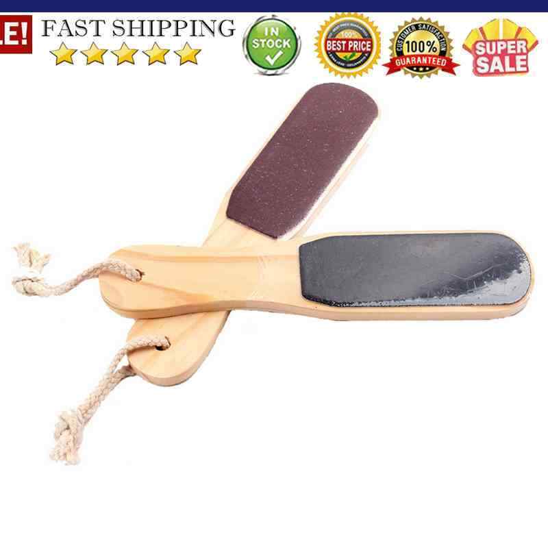 Double-sided Foot File Care Dead Skin Callus Remover Pedicure Tool Wood