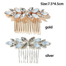 Wedding Hair Ornaments Leaf Rhinestone Hair Comb Bridal Hair Clips Flower