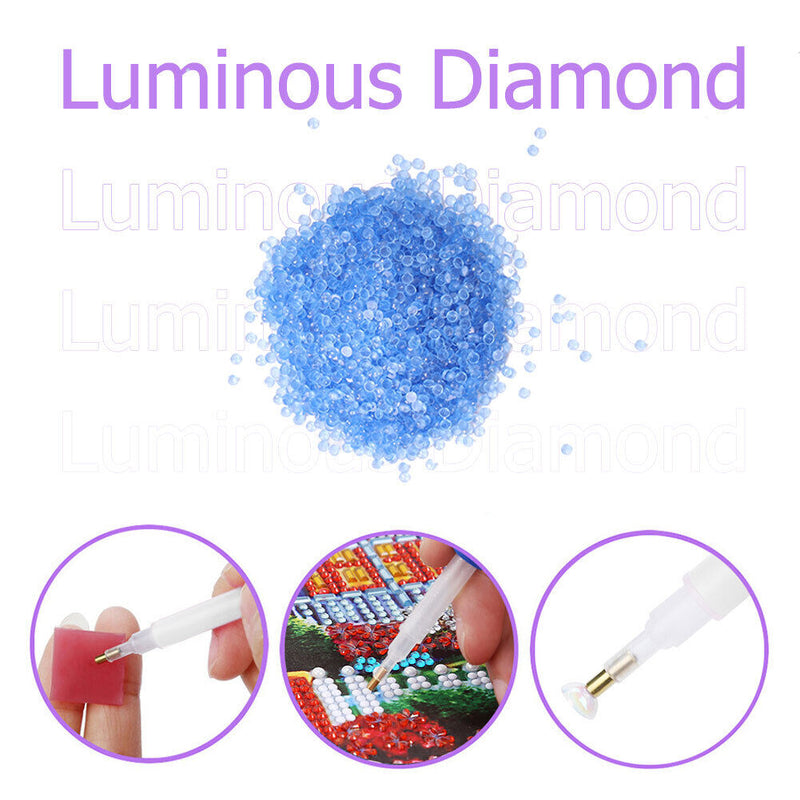 15g/Bag DIY Luminous Round Rhinestones Kit for Diamond Painting (Dark Blue)