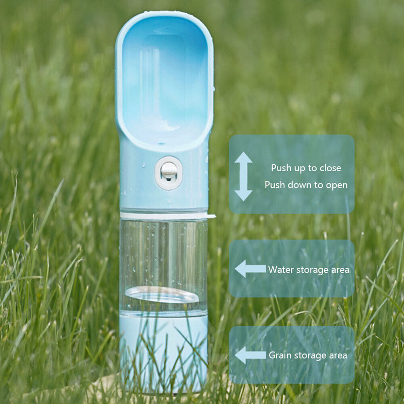 Portable Pet Dog Water Bottle Travel Outdoor Walking Drinking Cups (Blue)