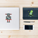 9pcs DIY Self-Adhesive Rhinestone Stickers Kit Colorful Cute Robots Phone Decor