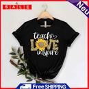Teach Love Inspire Sunflower T-Shirt-06557 M / Black