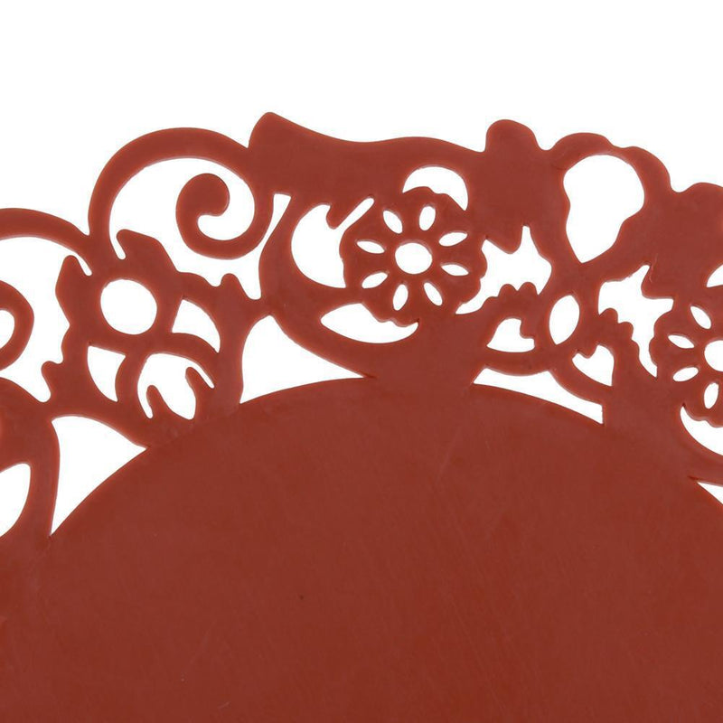 Hollow Flower Silicone Pad Coaster Anti Skid Heat Insulation Cup Mat(Coffee