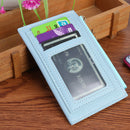 PU Solid Wallet Card Holder Bag Women Tassel Multi-slot Mini Purse (Blue)
