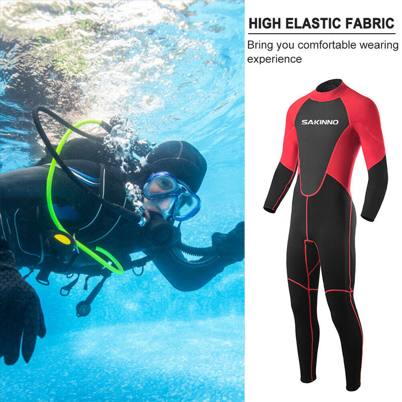 Full Body 2mm Men Neoprene Wetsuit Long Sleeve Surfing Swimming Diving Jumpsuit