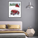 5D Christmas Tractor Mosaic Diamond Painting Drawing Full Round Drill Art Craft