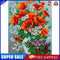 Full Cross Stitch 11CT Cotton Thread DIY Red Flower Printed Embroidery Kits