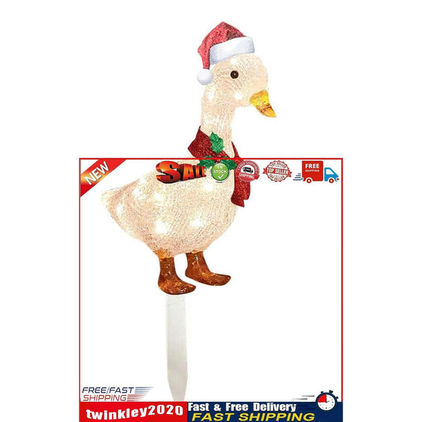 Light-Up Duck with Scarf Christmas Garden Stakes Light for Party Favor (M) Newly