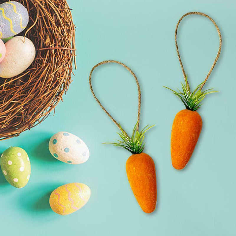 10pcs Easter DIY Flocking Carrot Kindergarten Color Simulation Gifts Carrot O7B6