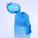 Water Bottle with Time Marker Sports Portable Water Bottle (Blue Purple) Newly