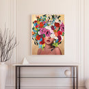 Girl with Flowers Oil Paint By Numbers Kit Frameless Drawing Picture Wall Decor