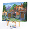 Oil Paint by Numbers Downtown Scene Canvas Artwork Living Room Picture Decor Kit
