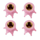 4pcs Pink Crown Shape Car Auto Wheel Tire Tyre Valve Stem Caps Dust Covers