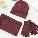 and Men Neck Warmer Hat Scarf Gloves Set Fleece Scarf Beanie Cap Winter Warm