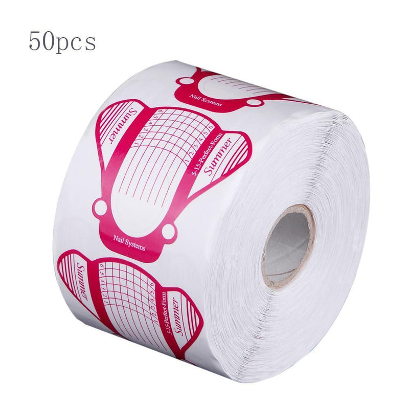 50Pcs Nail Art Tips Extension Forms Guide French DIY Tool Acrylic UV Gel