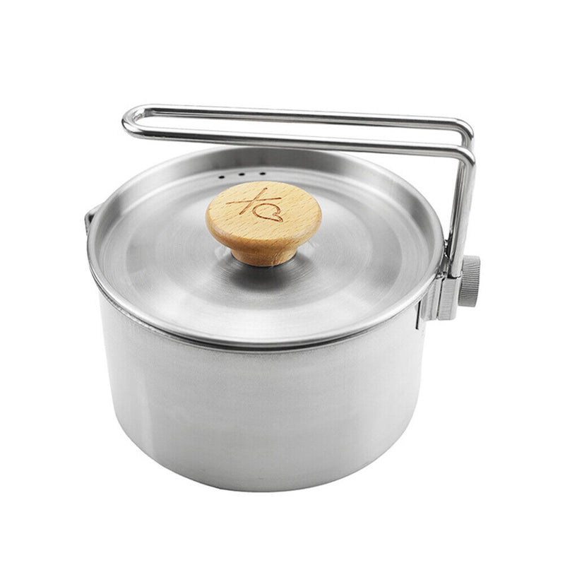 Outdoor Camping Pot Stainless Steel Tea Coffee Cooker Kettle Teapot
