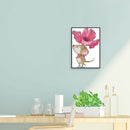 2 Strands Mouse with Flowers Partial Embroidery Stamped Cross Stitch Home Decor
