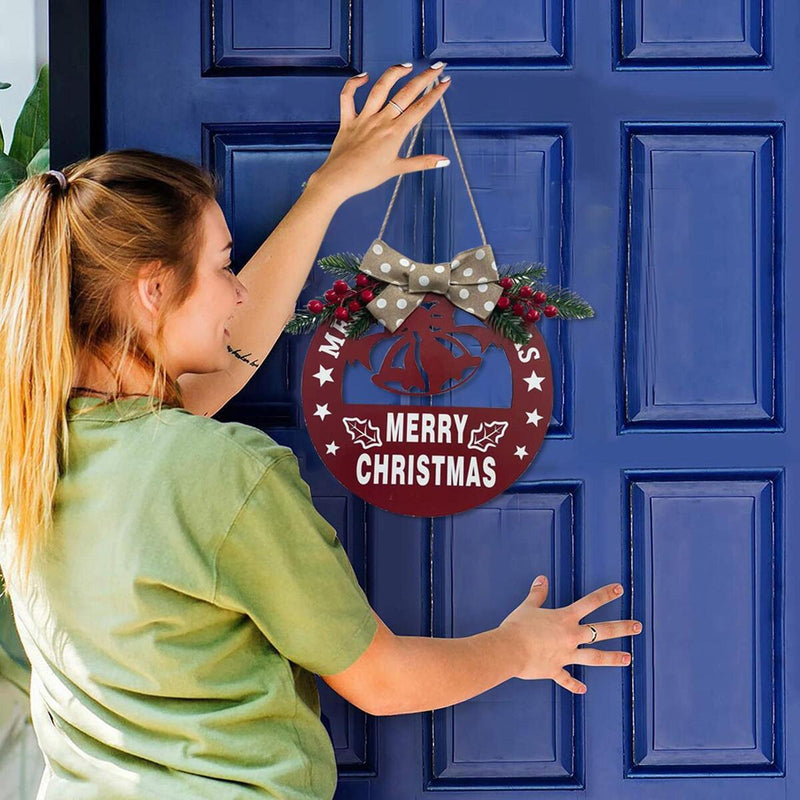 Merry Christmas Sign Xmas Door Sign Christmas Hanging Signs Front Door Decor~