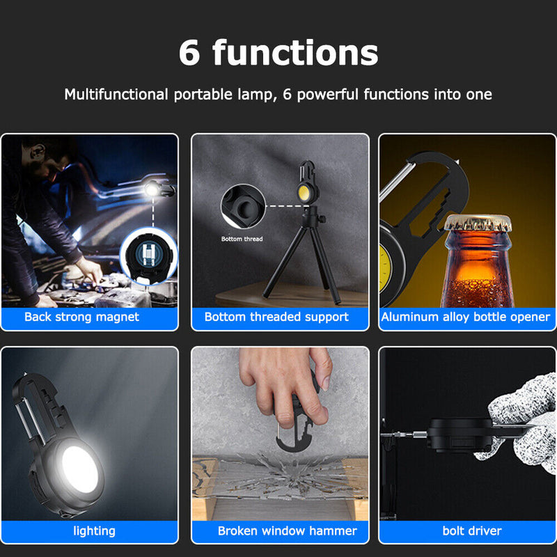 Rechargeable COB LED Camping Working Flood Lights Waterproof Hiking Flashli