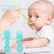 Baby Silicone Training Feeding Spoon Toddlers BPA-free Tableware (Cyan) Newly