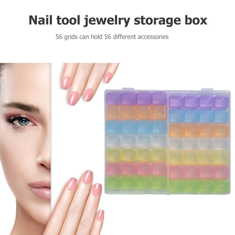 Nail Art Rhinestone Tool Case Jewelry Beads Display Storage Box Organizer H