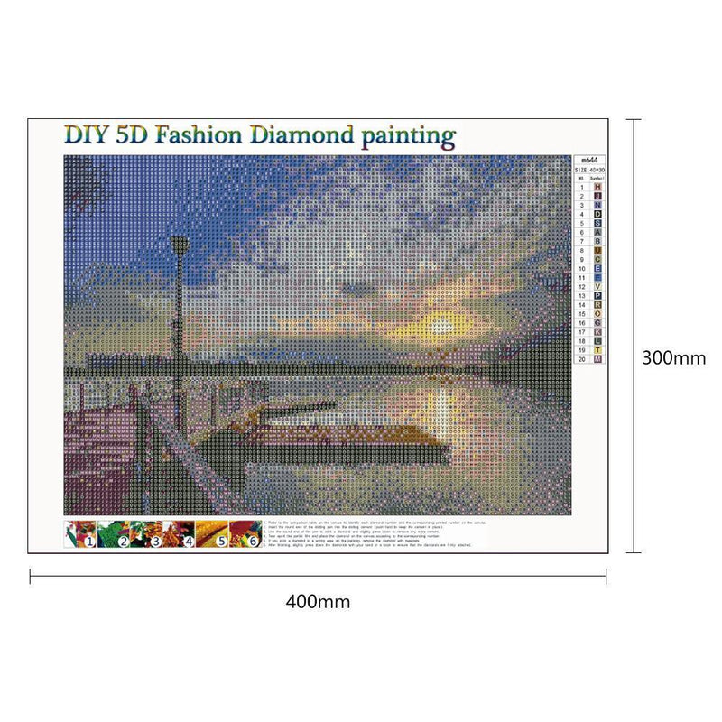 5D DIY Full Drill Diamond Painting Warm Sun View Cross Stitch Embroidery
