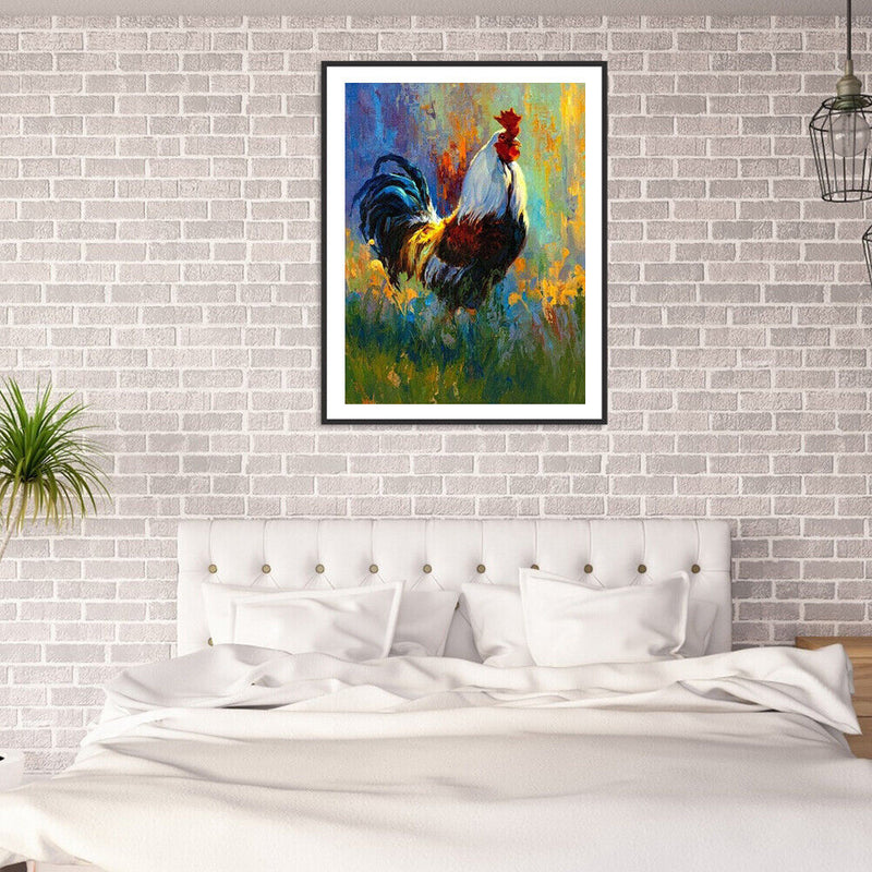Rooster Oil Paint By Numbers Kits Canvas Drawing DIY Animal Picture Home Decor