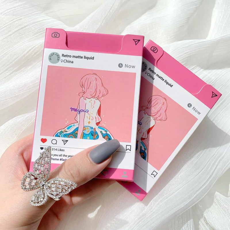 5pcs/set Retro Liquid Pink Girly Cigarette Tube Lip Tint Set: Lip Glaze E1B8